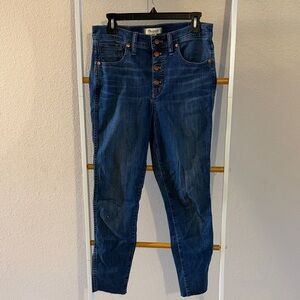 Madewell High Rise Indigo Jeans with Button Fly